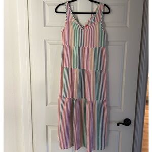 Marine Layer Colorful Striped Maxi Dress